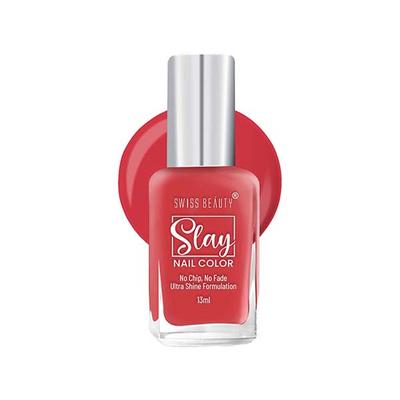 Swiss Beauty Slay Nail Color, Shade - Red Fiesta 13 gm - Nail Polish