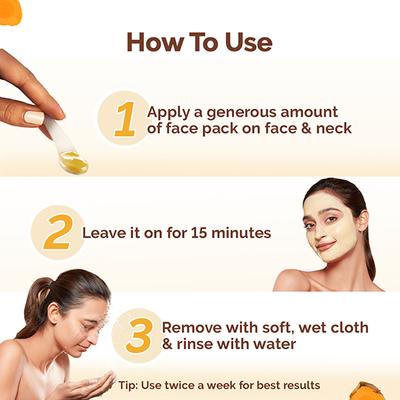 Mamaearth Ubtan Detan Face Pack with Turmeric & Saffron for Normal to Oily Skin 200 gm - Face Packs