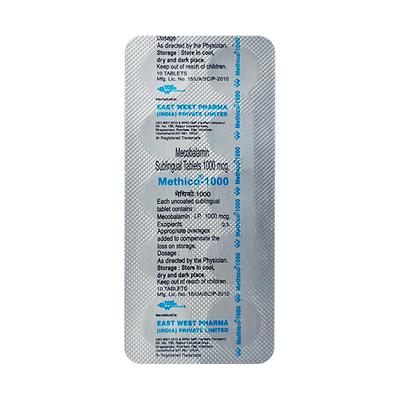 Methico 1000mcg Tablet 10'S - Supplements-Vbc