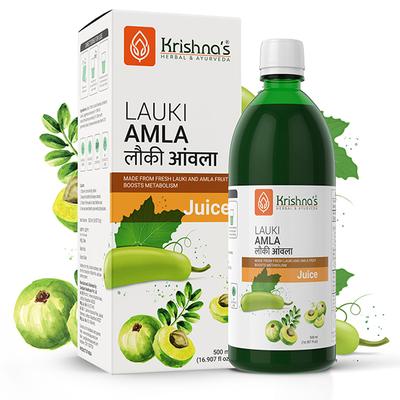 Krishna's Herbal & Ayurveda Lauki Amla Swaras Juice 500 ml - Ayurvedic Juices
