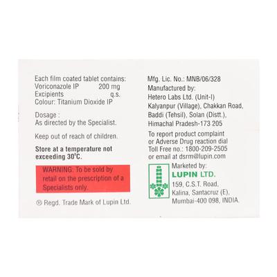 Voritrol 200mg Tablet 4'S - Fungal Infections-Anf