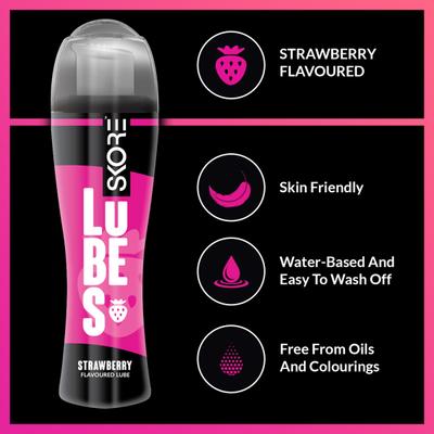 Skore Lubes Strawberry Flavoured 50 ml - Flavoured Lubes