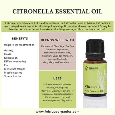 Februus Organics Pure Essential Oil - Citronella 10 ml - Essential Oils