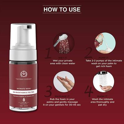 The Man Company Intimo Intimate Foaming Wash for Men with Tea Tree & Sea Buck Thorn Oil 100 ml - Intimate Care