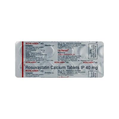 Roslaren 40mg Tablet 10'S - High Cholesterol-Dys