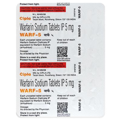 WARF 5mg Tablet 30's - Blood Clot-Ant