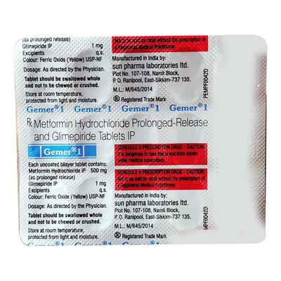 GEMER 1 Tablet 15's - Diabetes-Ant