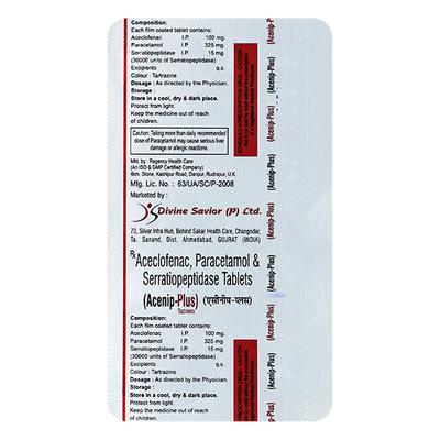 ACENIP PLUS Tablet 10's - Pain relief-Nsa
