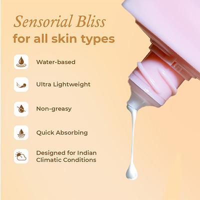 The Pink Foundry Dewy Hydrating Hybrid Sunscreen with 1% Squalane - SPF 50+ UVA,UVB,PA++++, Lightweight 50 ml - Body Sunscreen