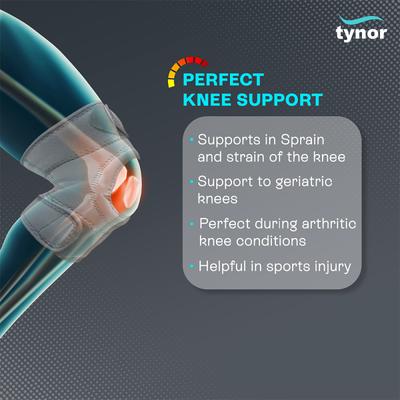 Tynor Knee Support Sportif (Neo) - Grey (XXL) 1's - Knee/Leg Supports