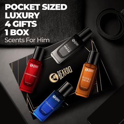 Beardo Assorted Perfume for Men Whisky Smoke, Godfather, Tsunami and Black Musk 4 x 20ml 1's - Men Perfumes (Edt/Edp)