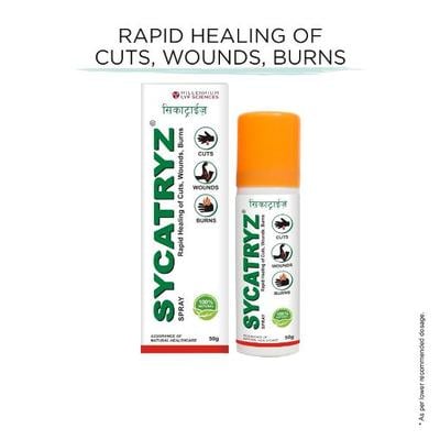 Millennium Lyf Sciences Sycatryz Rapid Healing Of Cuts,Wounds,Burns Spray 50 gm - Pure Herbs