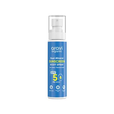 Aravi Organic Dual Mineral Sunscreen Body Spray with Zinc Oxide & Titanium Dioxide 100 ml - Face Sunscreen