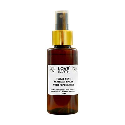 Love Earth Toilet Seat Sanitizer Spray with Peppermint, Eliminates Germs & Foul Odour 100 ml (N) - Toilet Seat Sanitizer