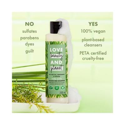 Love Beauty And Planet Tea Tree, Pe Peppermint & Vetiver Sulfate Free Purifying Shampoo 200 ml - Shampoos