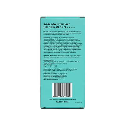 Mcaffeine Hydra Dew Ultralight Sun Fluid SPF 50 PA++++ UVA, UVB Blue Light Protection 50 ml - Body Sunscreen