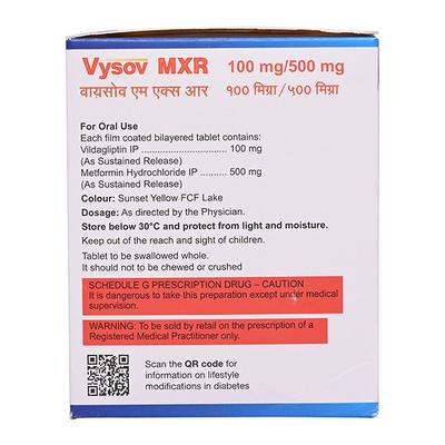 VYSOV MXR 100/500mg Tablet 15's - Diabetes-Ant