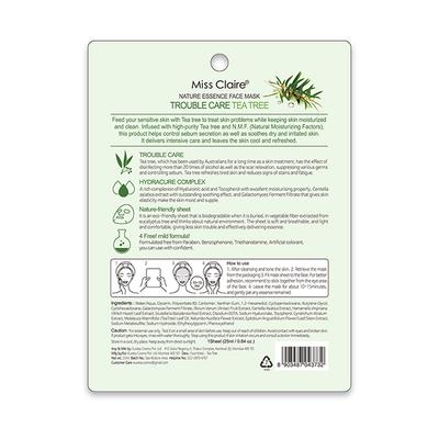 Miss Claire Nature Essence Face Mask Trouble Care- Tea Tree 25ml - Masks & Peels