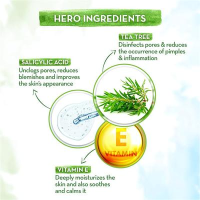 Mamaearth Tea Tree Oil - Free Face Moisturizer with Tea Tree & Salicylic Acid for Acne & Pimples, 24H Hydration Paraben & Silicon Free 80gm - Face Moisturizers