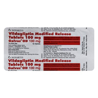 GALVUS OD 100 Tablet 15's - Diabetes-Ant