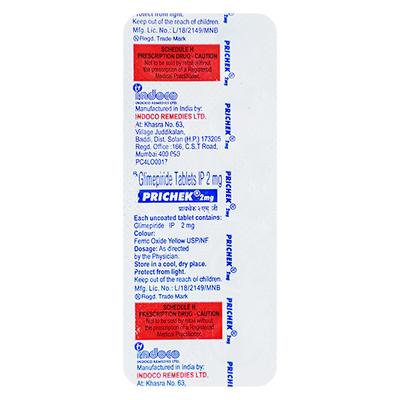 Prichek 2mg Tablet 10'S - Diabetes-Ant