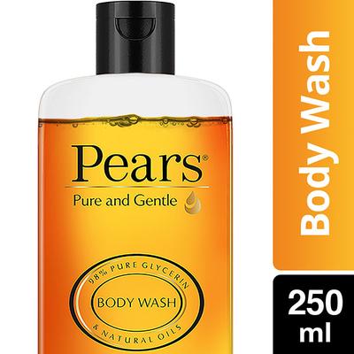 Pears Pure & Gentle With 98% Pure Glycerin & Natural Oils Body Wash (Free Loofah) 250 ml - Shower Gels & Body Wash