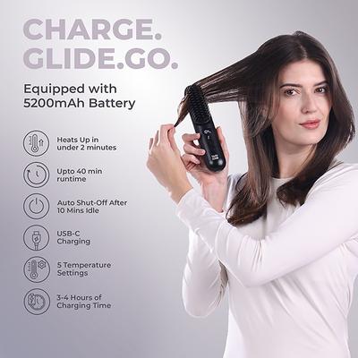 Tash Hair Glide Cordless Hair Straightener Brush - Noir 450 gm - Straighteners