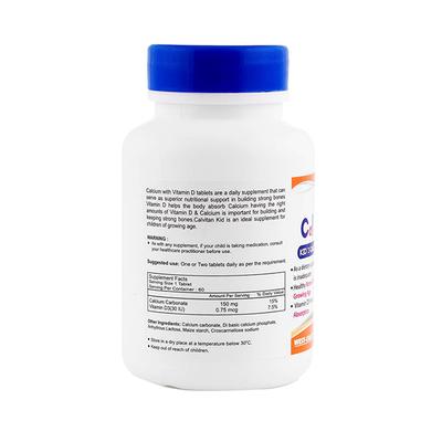 HealthVit Calvitan-KID Kid's Calcium 150mg, Vitamin D3 30IU- Tablets 60's - Multi-Vitamins
