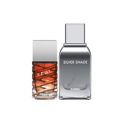 Ajmal Zeal EDP Aquatic Woody Perfume And Silver Shade EDP Citrus Woody Perfume 200 ml - Men Perfumes (Edt/Edp)