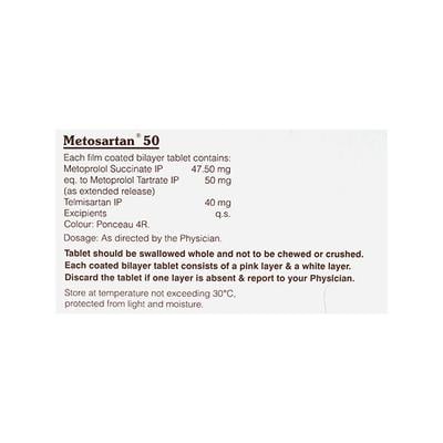 Metosartan 50mg Tablet 10'S - Hypertension-Ana
