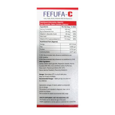 FEFUFA C STRAWBERRY FLAVOUR Chewable Tablet 30's - Supplements-Vam