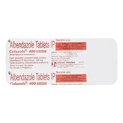 Cidazole 400mg Tablet 1'S - Parasitic Worms-Ant