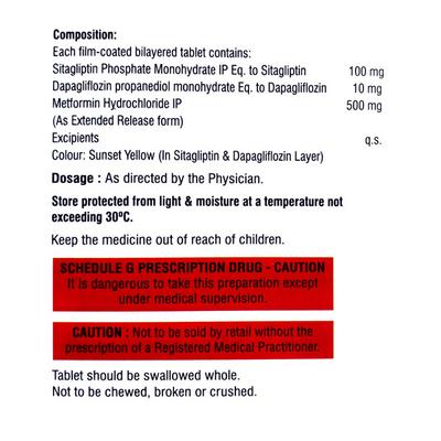 SITADAPA M 100/10/500 Tablet 10's - Diabetes-Ant