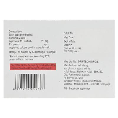 SUNIXAR 25 Capsule 7's - Cancer Oncology-Tar