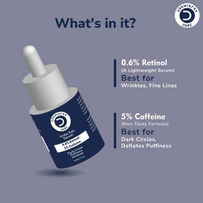Dermistry Pure 0.6% Retinol 5% Caffeine Under Eye Serum 30 ml - Under Eye Creams & Serums