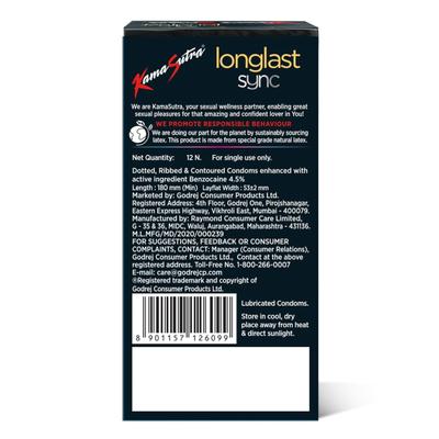 Kamasutra Longlast Sync 12's - Plain/Flavoured Condoms