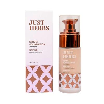 Just Herbs Serum Foundation Dewy Finish Spf 30+ Rosehip + Ricestarch, 02 Porcelain 30ml - Foundation