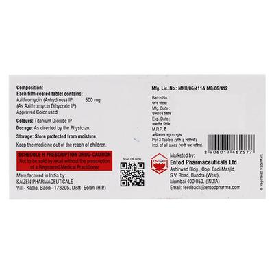 AZIFORCE 500mg Tablet 3's - Bacterial Infections-Mac