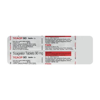 TICACIP 90mg Tablet 14's - Blood Clot-Ant