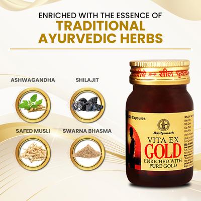 Baidyanath Vita Ex Gold Plus Capsule 20's - Sexual Healthcare