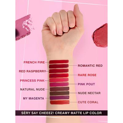 Sery Say Cheez Creamy Matte Lipstick Red Raspberry, Berry Red, CL05 3.5 gm - Lipsticks
