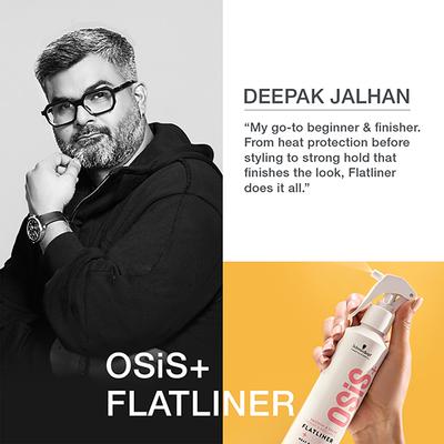 Schwarzkopf Professional OSiS+ Flatliner Heat protection Spray for Daily Styling, Heat Protection Upto 230 Deg C for Anti-Frizzy Hair, Non sticky and Humidity Protection 200 ml - Hair Sprays & Mists
