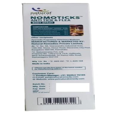 Natural Remedies Nomoticks Anti Tick & Flea Body Spray 100 ml - Pet Grooming