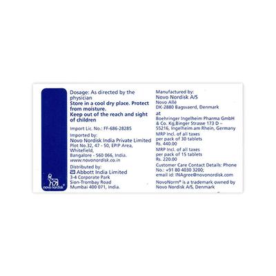 Novonorm 1mg Tablet 15'S - Diabetes-Ant