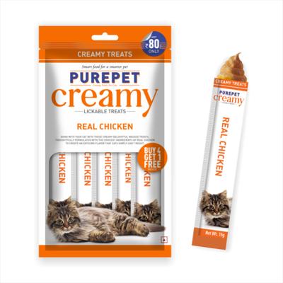 Purepet Creamy Cat Lickable Treats - Real Chicken (Buy 4 Get 1 Free) 1's - Petfood