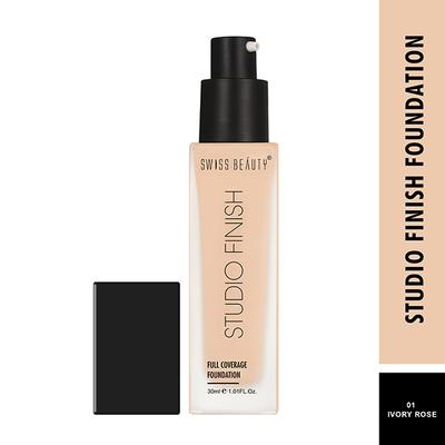 Swiss Beauty Studio Finish Full Coverage Foundation - (Ivory Rose) 30 ml - Foundation