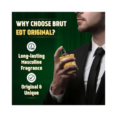 Brut Original Eau De Toilette (EDT) Perfume for Men Long-Lasting Masculine Fragrance 100 ml - Men Perfumes (Edt/Edp)