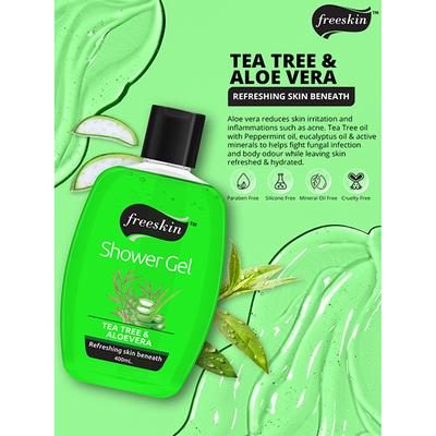 Freeskin Tea Tree & Aloe Vera Shower Gel 400 ml - Shower Gels & Body Wash