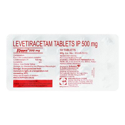 Keppra 500mg Tablet 10'S - Epilepsy/Convulsion-Ant