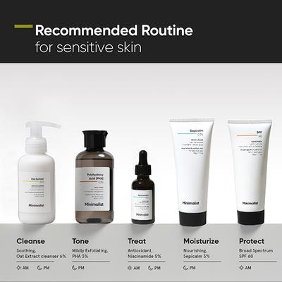 Minimalist Oat extract 6% gentle low-foaming cleanser with hyaluronic acid for damaged 120 ml - Face Washes